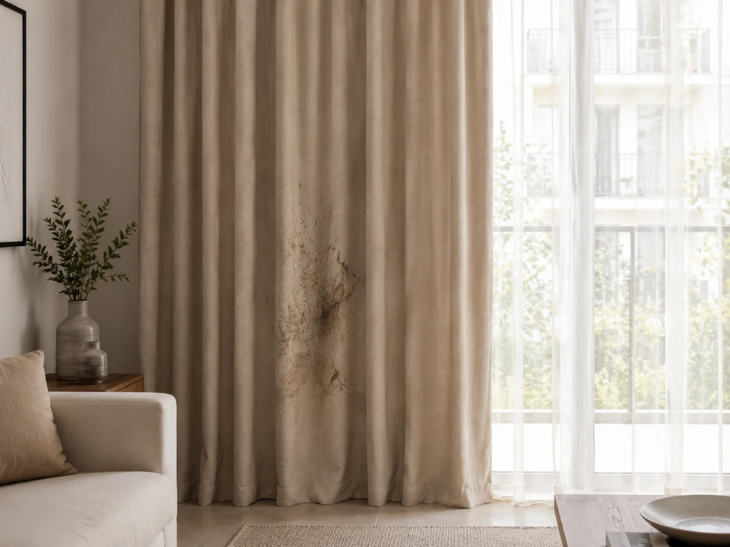 Antes de la limpieza de cortinas en toda Cataluña y España
