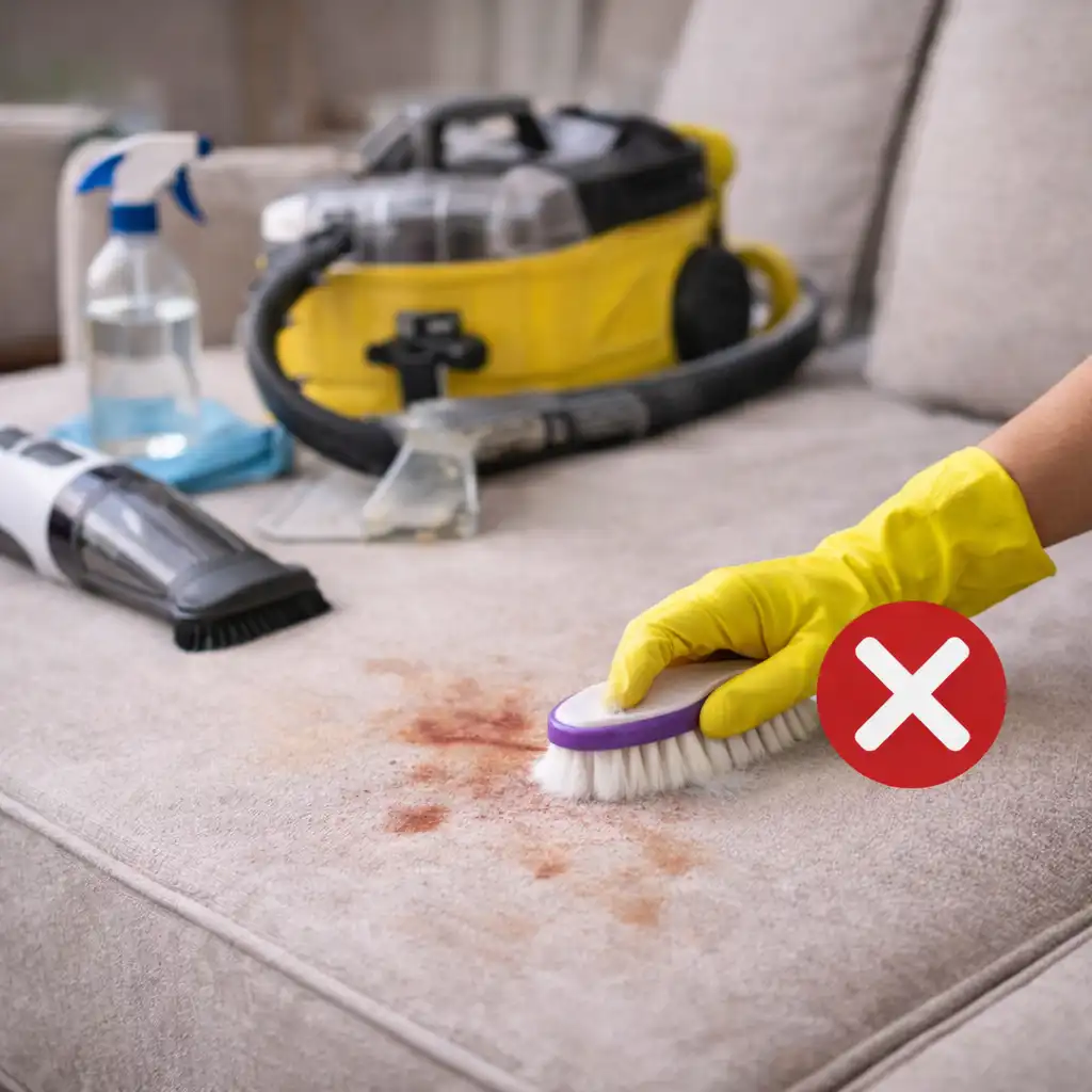 Errores comunes al limpiar muebles tapizados